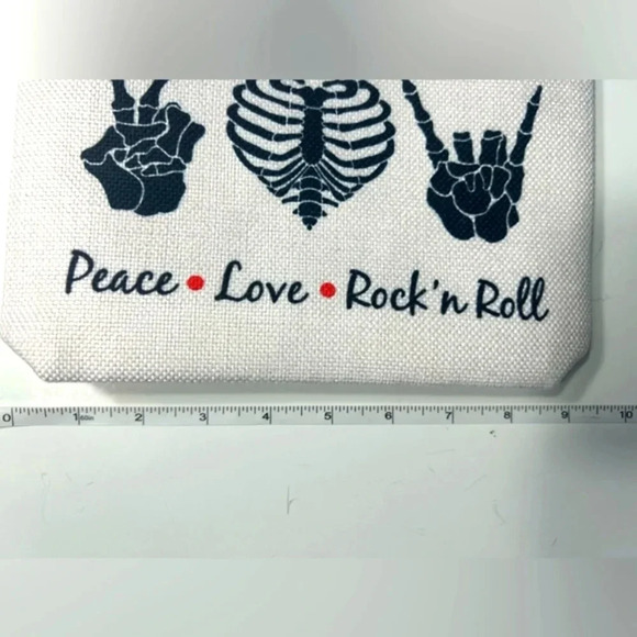 Peace  Love Rock n Roll Pencil Case / Zipper Bag ☮️❤️🤘 - Picture 3 of 4